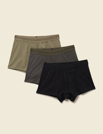 Lot de 3 boxers vert kaki homme