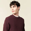 Pull droit manches longues bordeaux homme