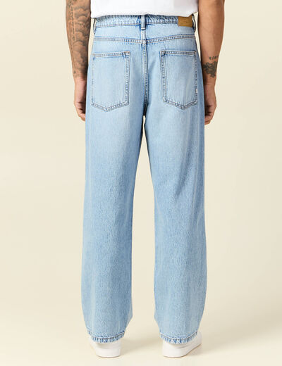 Jeans loose 5 poches denim snow bleach homme