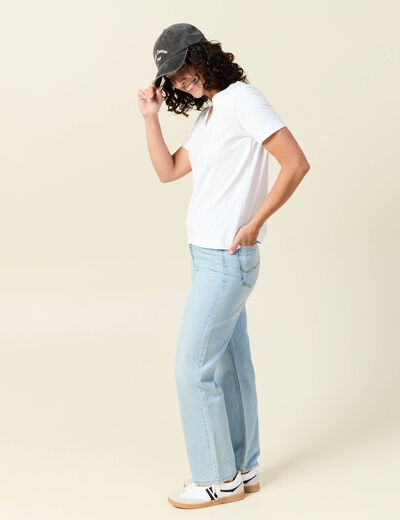T-shirt manches courtes blanc femme