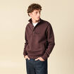 Sweat manches longues marron fonc&eacute; homme