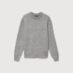 Pull droit tweed manches longues gris homme