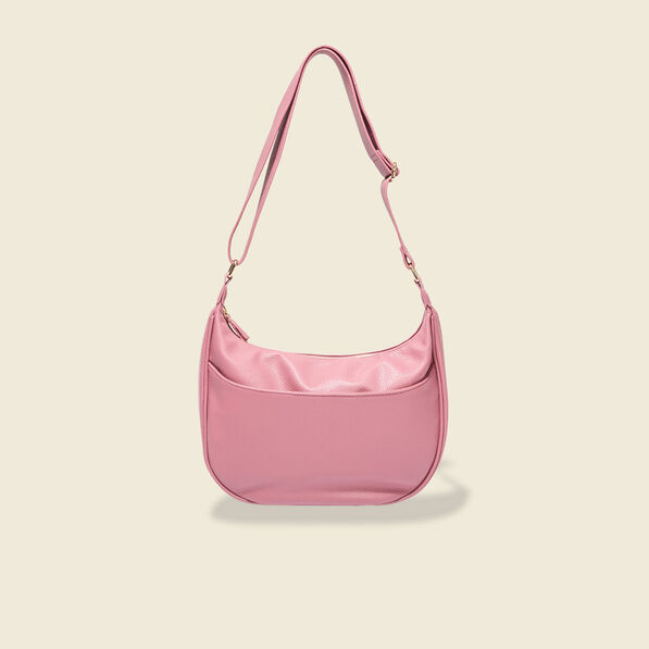 Sac demi-lune vieux rose femme