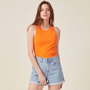 debardeur bretelles larges orange femme Débardeur bretelles larges orange femme