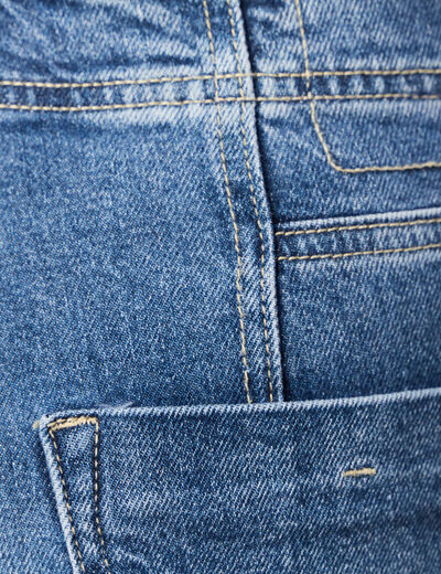 Pantalon mom taille haute 7/8ème denim denim stone femme