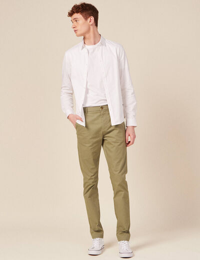 Pantalon slim Instinct chino vert kaki homme