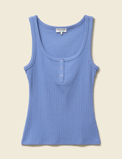 D&eacute;bardeur sans manches bleu lavande femme