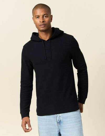 T-shirt à capuche noir homme