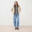 Pull droit col rond manches longues gris clair femme