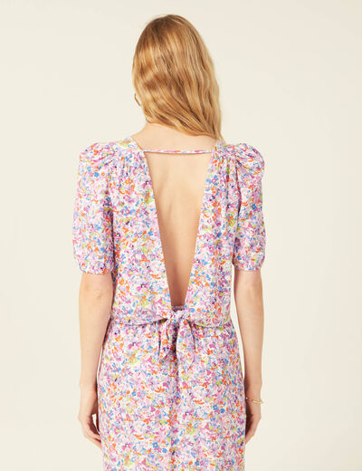 Blouse manches courtes rose femme