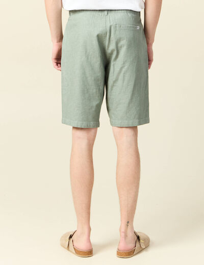 Bermuda droit vert olive homme