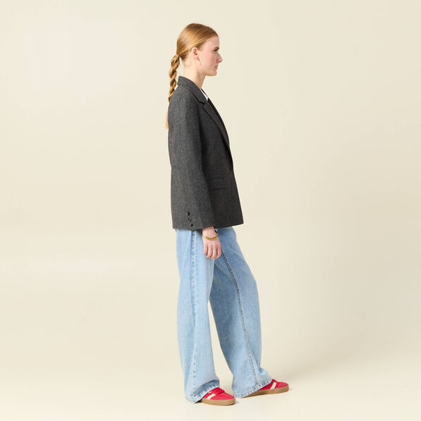 Veste blazer ajustée gris foncé femme