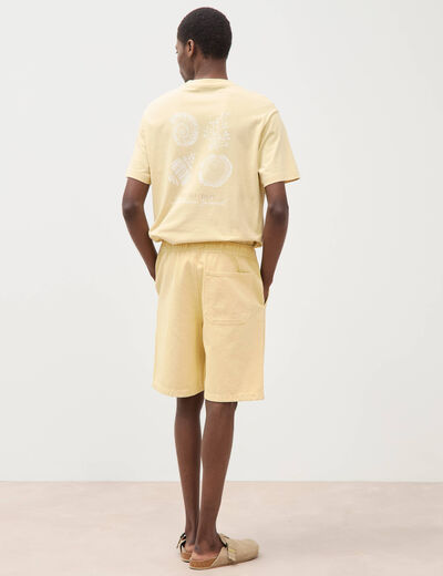 Bermuda en coton jaune clair homme