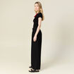 Pantalon large fluide noir femme