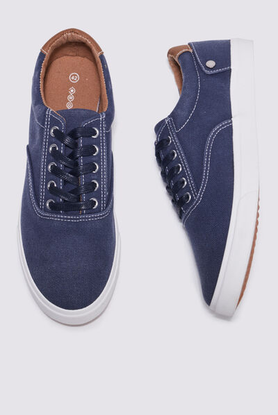 Sneakers à lacets bleu marine homme