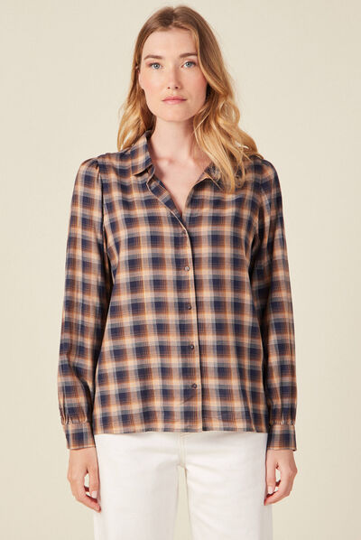 Chemise manches longues jaune femme