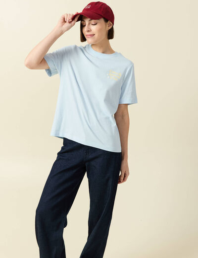 T-shirt en coton bleu clair femme