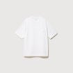 T-shirt droit en coton col ras du cou blanc homme