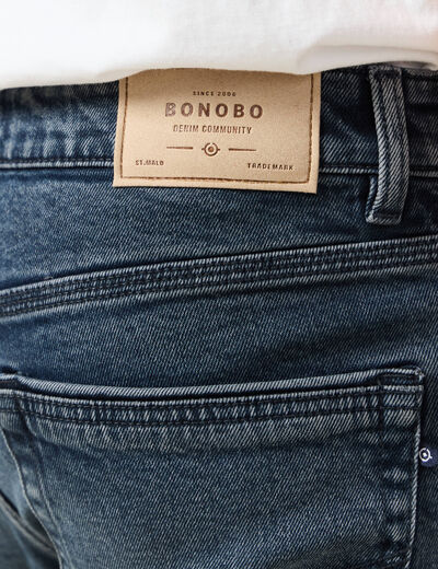 Jeans straight 5 poches denim blue black homme