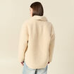 Manteau surchemise droit creme femme