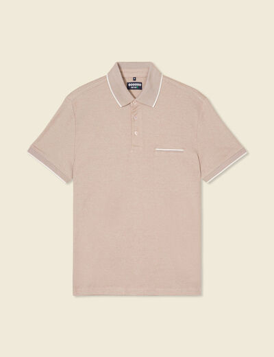 Polo manches courtes taupe homme