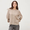 Chemise oversize manches longues marron clair femme