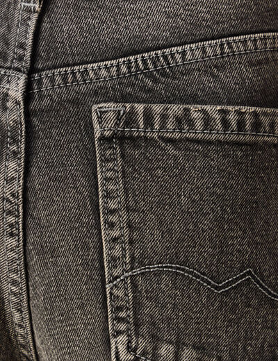 Jeans large taille haute denim snow gris femme