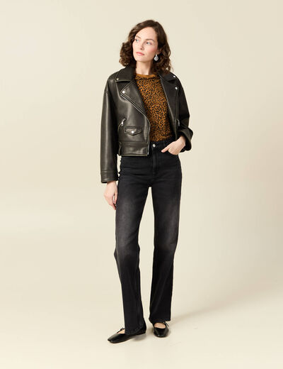 T-shirt manches courtes marron femme