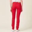 Pantalon slim rouge foncé femme