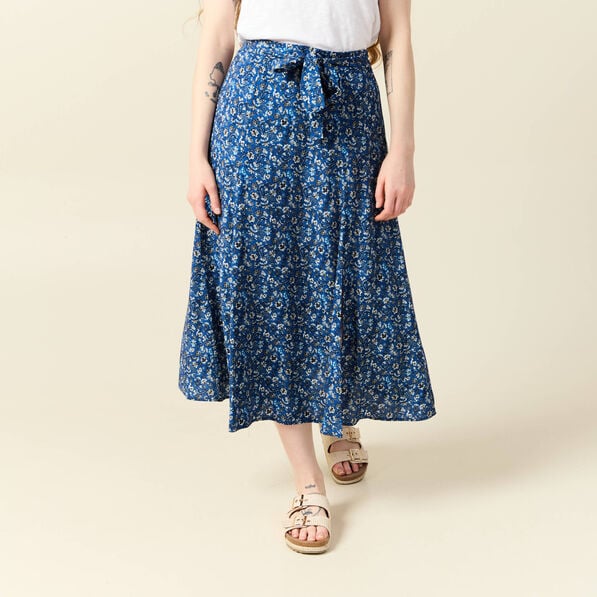jupe longue evasee bleu femme Jupe longue évasée bleu femme