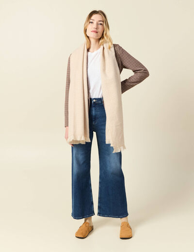 Jeans wide leg taille haute denim stone femme