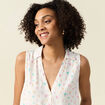 Blouse sans manches blanc femme