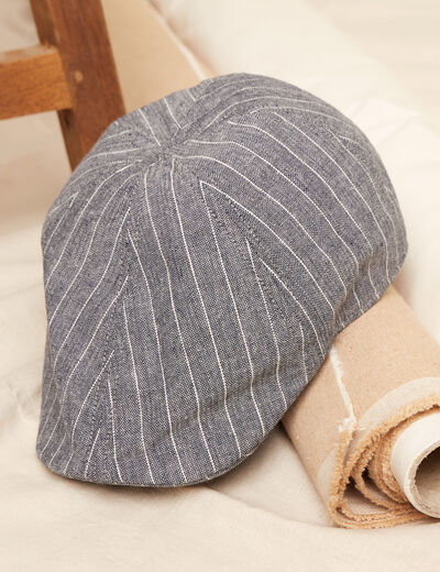 Casquette avec doublure bleu fonc&eacute; homme