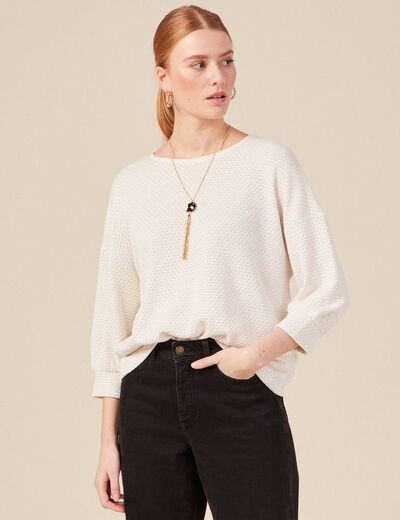 T-shirt éco-responsable ecru femme