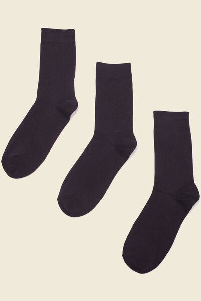 Lot 3 paires de chaussettes homme unies noir homme