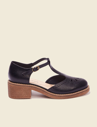 Sandales salomé à talons noir femme