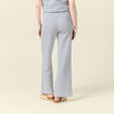Pantalon large en maille ecru femme