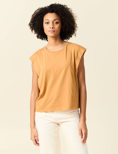 T-shirt manches courtes camel femme