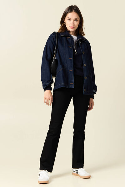 Jeans bootcut denim noir femme