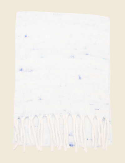 Écharpe à franges bleu clair femme