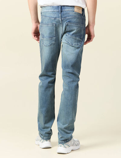 Jeans straight 5 poches denim dirty homme