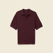 Polo ample col cubain manches courtes prune homme