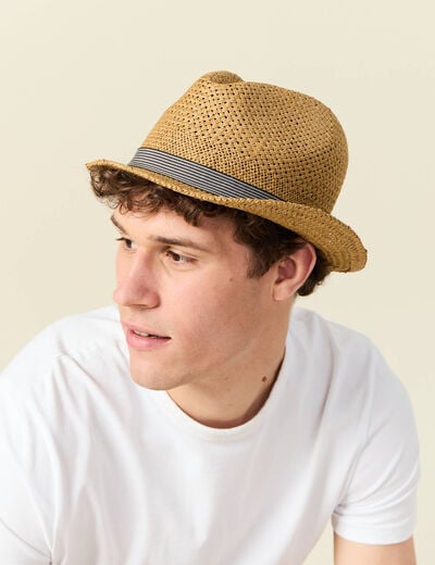 Chapeau d'été tressé sable homme