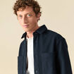 Surchemise oversize col classique bleu marine homme
