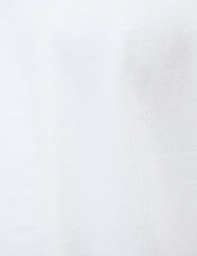 T-shirt droit en coton manches longues blanc homme