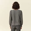 T-shirt col V manches longues noir femme