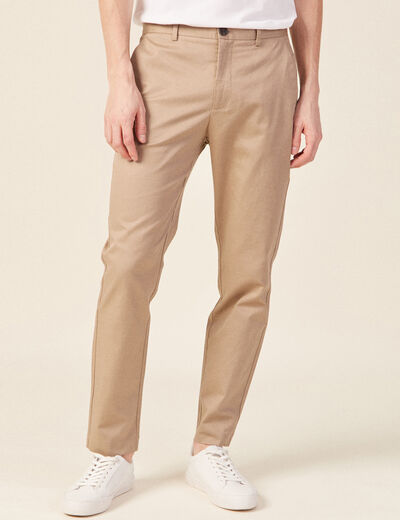Pantalon chino cropped beige homme