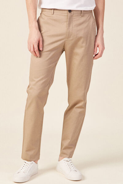 Pantalon chino cropped beige homme