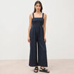 Combinaison salopette fines bretelles bleu marine femme