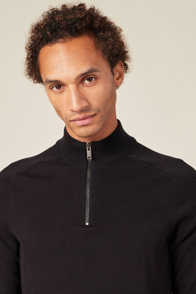 Pull manches longues noir homme